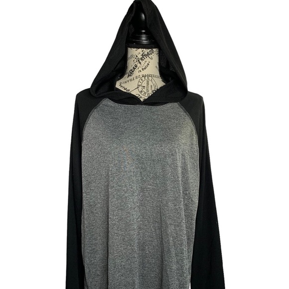 Zone Pro men’s XL hooded pullover shirt Black- Gray Long sleeve Polyester men XL - Picture 1 of 8